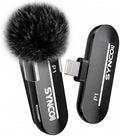 SYNCO Wireless Lavalier Microphone for iPhone, Mini Wireless Lapel Mic with Noise Cancellation, 492ft/150m Range, Real-Time Monitoring, Plug & Play for TikTok, YouTube, Vlog, Streaming & Interview by SYNCO