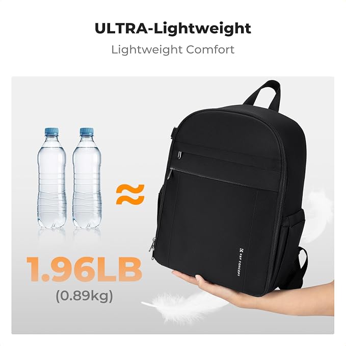 K&F CONCEPT Camera Backpack, Lightweight Camera Bag with Tripod Holder | Professional Bag for DSLR/SLR Mirrorless, with 14in Laptop Compartment & Rain Cover, Men & Women, for Sony Canon Nikon, B19 - Image 2