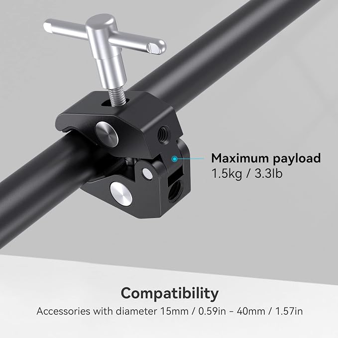 SMALLRIG Super Clamp with 1/4 and 3/8 Thread for Cameras, Lights, Umbrellas | for Hooks / Shelves / Plate Glass / Gross Bars - Image 6