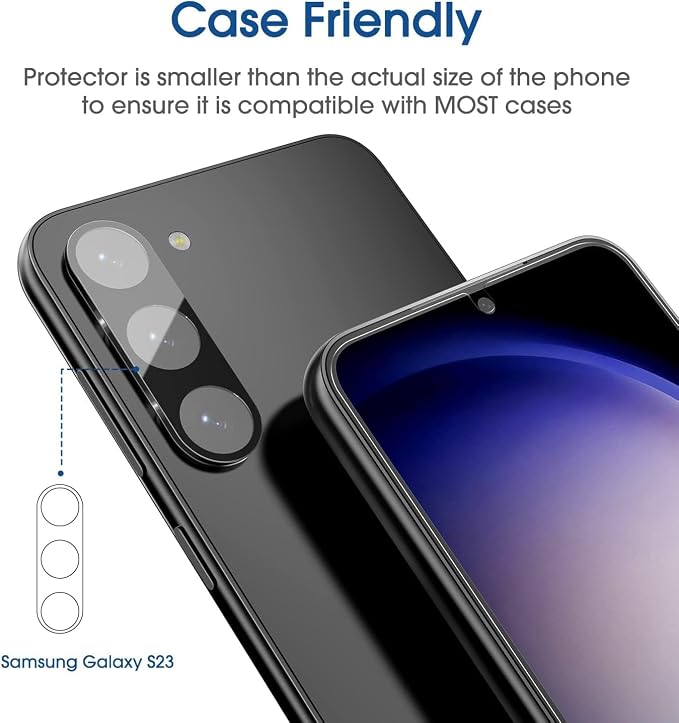 amFilm OneTouch for Samsung Galaxy S23 Screen Protector Tempered Glass | Auto-Alignment, 30s Install, Bubble Free, Scratch & Drop Protection, HD Clear, Camera Lens Protector, 2+2 Pack (S23-6.1'') - Image 5
