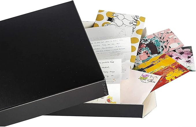 Lineco Drop Front Archival Storage Box, 9.75x12.75x1.5 in, Black, 2 Pack | Acid-Free with Metal Edge, Preserves Picture Longevity, Organize Photos, Newspapers, Prints, Documents, Crafts, DIY - Image 5