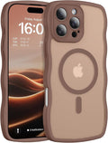 BENTOBEN Magnetic for iPhone 16 Pro Case, Cute Wavy [Full Camera Protection][Compatible with MagSafe] Matte Anti-Slip Bumper Women Girls Boys Protective Cover for 16 Pro 6.3" 2024, Desert Titanium by BENTOBEN