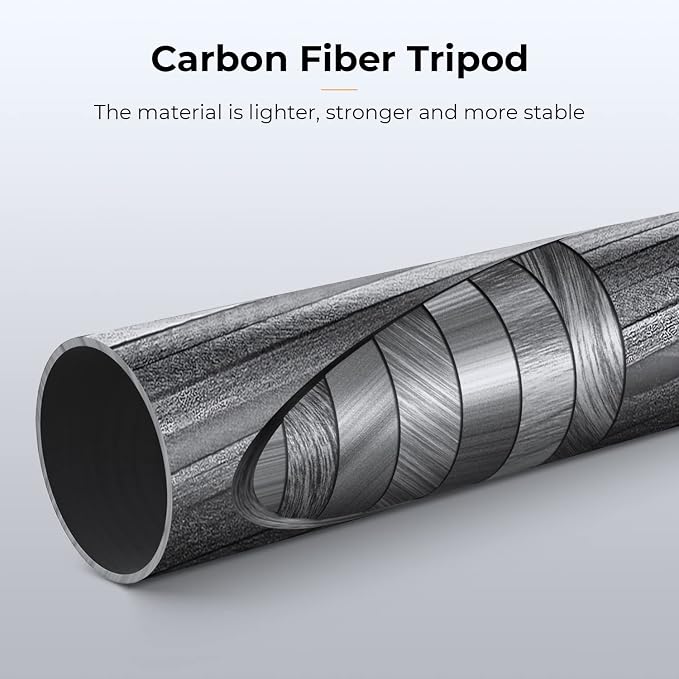 K&F Concept X-Series 68" Carbon Fiber Camera Tripod | Professional Photography Tripod, 30mm Metal Ball Head, Load Capacity 26.4lbs, Indoor Outdoor Use,X254C4+BH-30L - Image 4