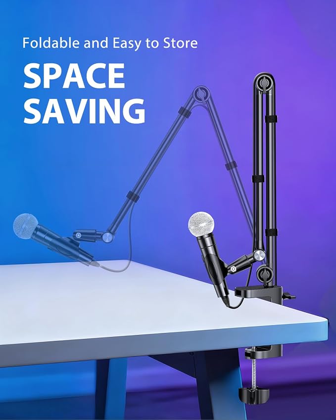 UBeesize Microphone Boom Arm, Aluminum Alloy Mic Arm Stand | 360° Rotatable Desk Mount with 3/8" to 5/8" Adapter, Compatible with Blue Yeti, HyperX QuadCast, Shure SM7B, Podcast & Gaming - Image 7