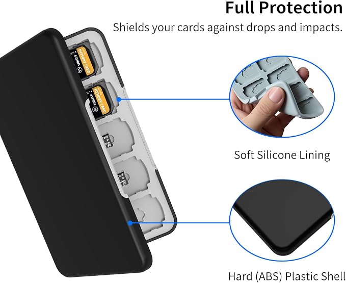 Memory Card Case with 40 Card Slots for SD and Micro SD Cards | Portable SD Card Holder, Hard ABS Shell with Soft Silicone Lining, Precise Card Slots,Magnetic Closure for daily travel - Image 4