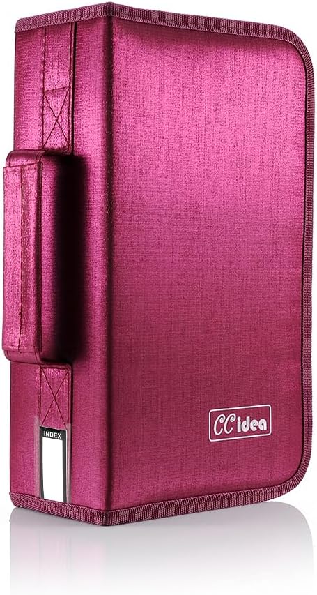 CCidea CD Case DVD Storage Holder, 128 Capacity DVD Cases Organizer CD Plastic Protective Carrying Binder,Portable Cd Wallet for Home Travel (Red), 128-red, L11.4 xW 6.4 x H3.5 INCH, Beauty Case - Image 5