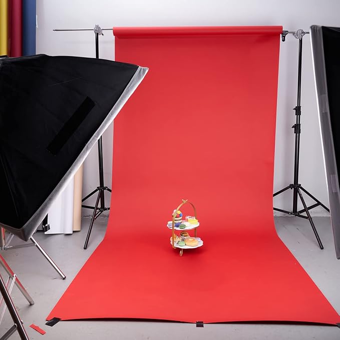 Yizhily Seamless Scarlet Backdrop Paper Roll, 53" x 16.4', Heavyweight MatteScarlet Photo Background for Small Studio Headshots, Tabletop Product & Food Photography | Product photography; creative sets; event portraits; tabletop shoots; small studio ph... - Image 2