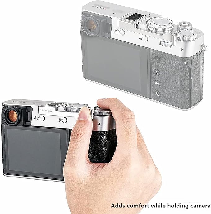 X100VI Metal Thumb Up Grip for Fujifilm X100VI XE4 XE3 X100V X100F - Silver | Aluminum Alloy X-E4 X-E3 X100T Thumb Rest Support, with Silicone Pad, Not Affected The Use of Thumb Wheel - Image 4