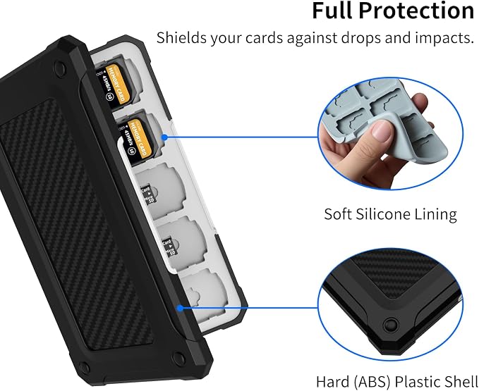 Memory Card Case with 40 Card Slots for SD and Micro SD Cards | Portable SD Card Holder, Hard ABS Shell with Soft Silicone Lining, Precise Card Slots,Magnetic Closure for daily travel - Image 5