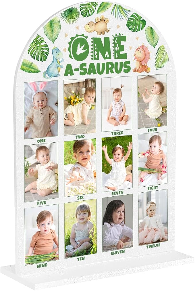 My First Year Photo Board Baby Milestone Signs One Year of Baby Photo Board, Best Babies Keepsake 10x14 Inches Acrylic Sign Decor Fits 2" x 3" Photo A02 by WelcometoMgfyfghj