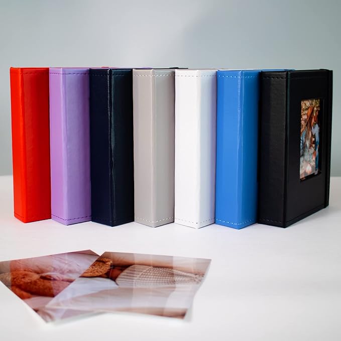Small Photo Album 4x6, Pack of 2 Leather Photo Book, Each Mini 26-Page Album Holds 52 Photos, Art Presentation Folder for Postcards & Picture Storage Grey - Image 6