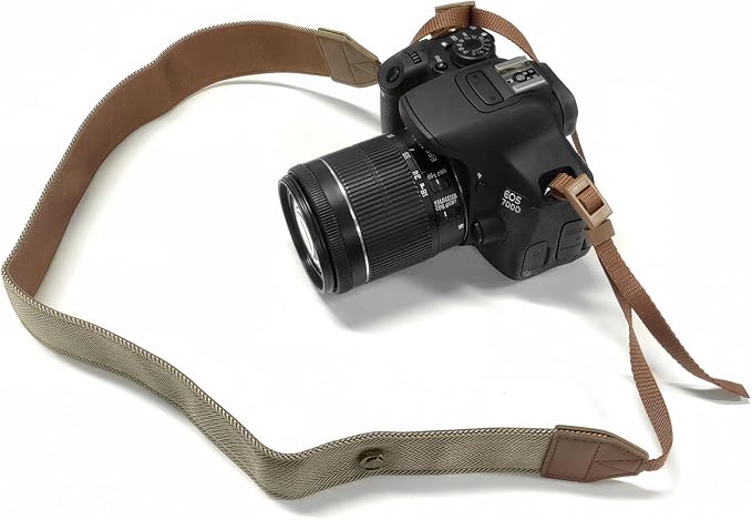 TENOC Vintage Camera Strap 1 Pack, Canvas Herringbone Neck Shoulder Strap with Quick Release Buckles for DSLR/SLR/Mirrorless, Universal Retro Anti-Slip Belt, Adjustable Length (Brown) - Image 7