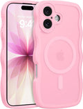 BENTOBEN Magnetic for iPhone 17 Case, Cute Wavy Full Camera Protection [Compatible with MagSafe] Translucent Matte Anti-Slip Bumper Women Girls Boys Protective Cover for 17 6.3", Light Pink by BENTOBEN