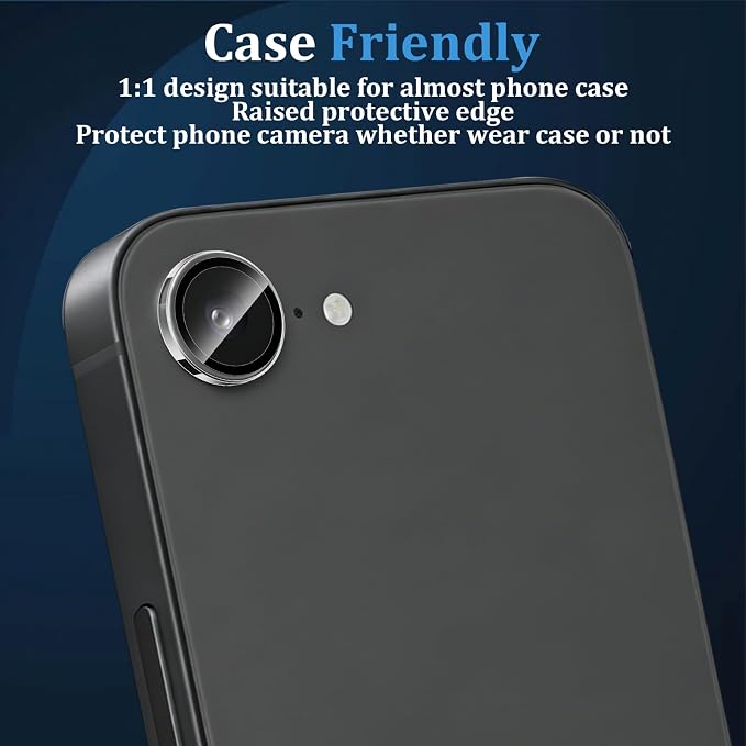 (3 Pack) Camera Lens Protector for iPhone 17e / iPhone 16e,Military Grade Shatterproof,Anti Scratch, Bubble Free,Tempered Glass Screen Protector - Image 3