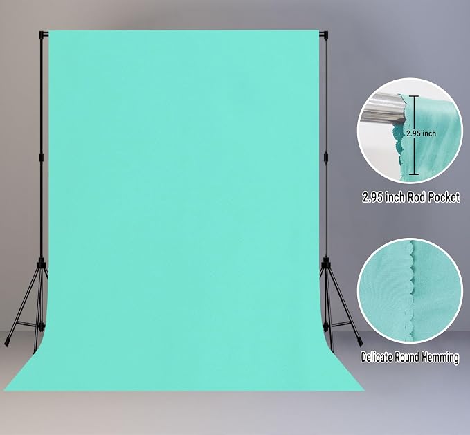 Turquoise Photography Backdrop for Photoshoot, Fabric 10x20ft | Polyester Studio Photo Backgrounds, Non Reflective, Easy to Hang, for Portrait Shoot, Product, Party Decor, Video Creation - Image 2