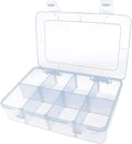 Xiaoyztan 8-Bin Clear Plastic Organizer with Adjustable Dividers 7.3x4.9in | 8-grid clear organizer with adjustable dividers for jewelry, beads, tackle, and crafts by Welcometoxiaoyztan