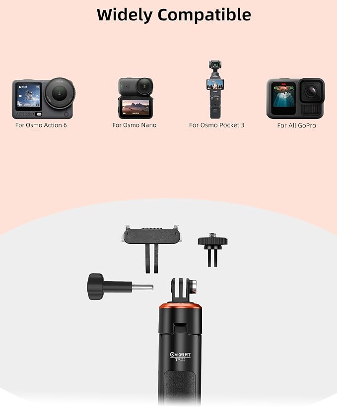 53" Osmo Action 6 Selfie Stick Tripod for DJI Osmo Nano/Action 6, Compact Extendable Handle Grip w Magnetic Quick-Release Adapter Mount, Extension Rod/Travel Vlogs Stand/Accessory for Video Shooting - Image 4