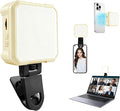 Ailight Magnetic Selfie Light for Phone, 2000mAh Portable Video Conference Lighting with Clip, CRI 98+ 2500K-9000K Rechargeable LED Video Light with Flip-Up Gimbal for Makeup, Photography - Yellow by Ailight