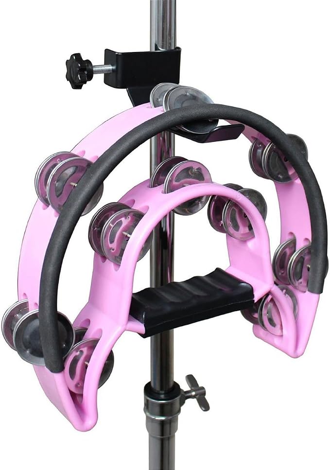 Headphone Headset Holder Hanger Clip Stand for Microphone Stand | Clamp-on mounting design, Adjustable locking knob, Tambourine holder, For musical, podcast, streaming and recording studio - Image 3