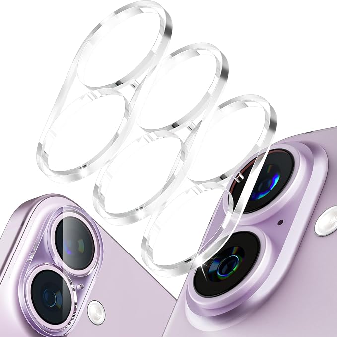 imluckies [3 Pack Clear Camera Lens Protector for iPhone 16/iPhone 17 & iPhone 16 Plus, 9H Tempered Glass, Anti-Scratch, Ultra-HD, Case Friendly, Easy to Install, Not Affect Night Shots by imluckies