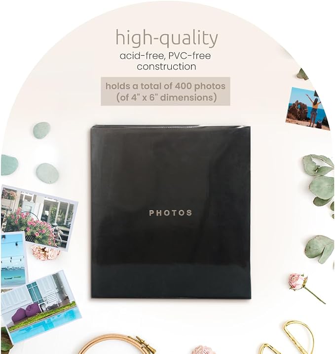 kieragrace KG Jocelyn Photo Album – Black, Holds 400 4" x 6" Photos - Image 2