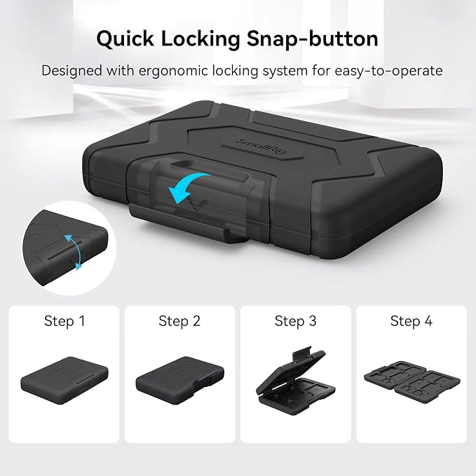 SMALLRIG Memory Card Holder Case 15 Slots, Water-Resistant for SD Card, Micro SD Card, CFexpress Type A/Type B Card, XQD Card - 3192 - Image 4