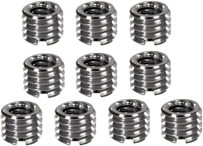 Foto&Tech Metal 1/4 inch to 3/8 inch Tripod Thread Adapter, Easy Mount Convert Screw Adapter for Tripod Monopod Ballhead, Reducer Bushing for Camera Video Equipment DSLR SLR Mic Boom Stand (10 Piece) by FOTO%26TECH