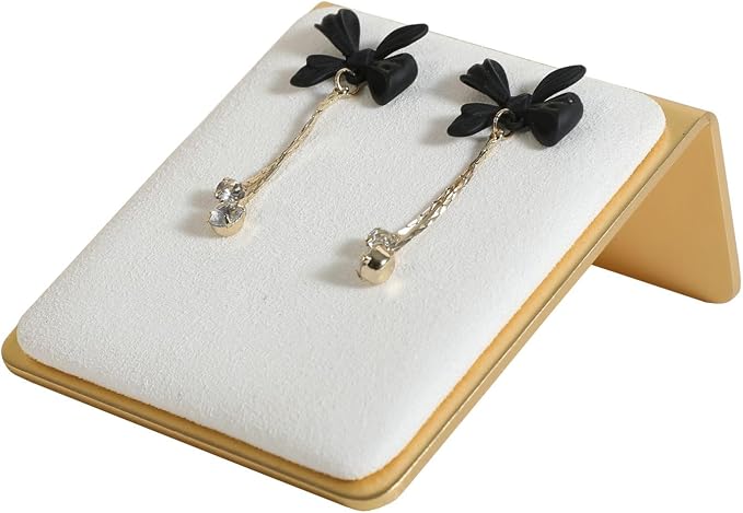 Velvet earring display stands for selling, White earring holder, Gold Jewelry studs organizer【White】 by GemeShou