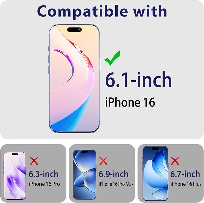 2+2 Pack Privacy Screen Protector for iPhone 16 Tempered Glass | Anti-Spy Privacy Protection, with Camera Lens Protector, Anti Scratch, Bubble Free - Image 2