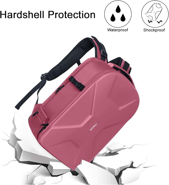 MOSISO Camera Backpack, DSLR/SLR/Mirrorless Photography Camera Bag | 15-16 inch Waterproof Hardshell Case with Tripod Holder&Laptop Compartment Compatible with Canon/Nikon/Sony, Dusty Rose - Image 4