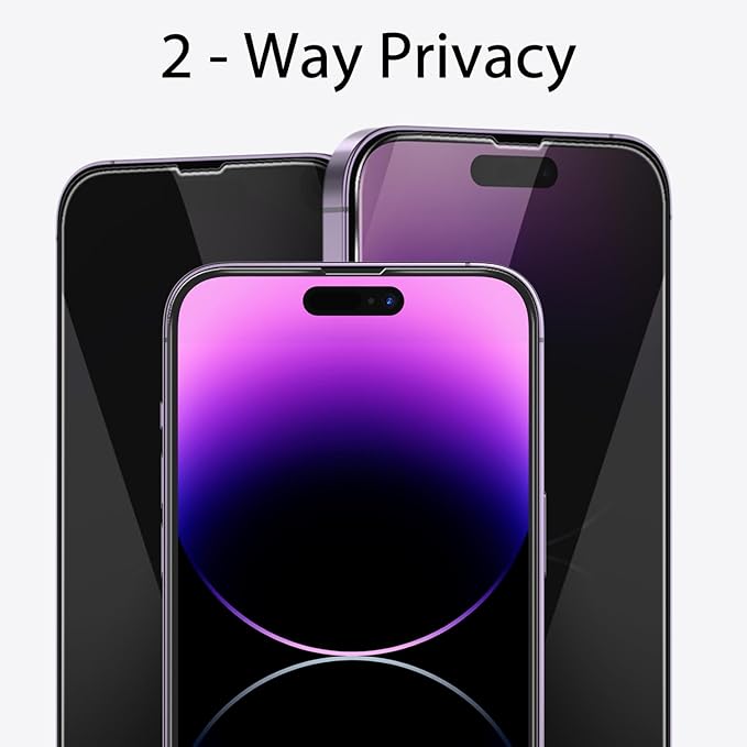 3 Pack Privacy Screen Protector for iPhone 14 Pro Max+3 Pack Camera Lens Protector with Tempered Glass, Touch Sensitive and Case Friendly - Image 3