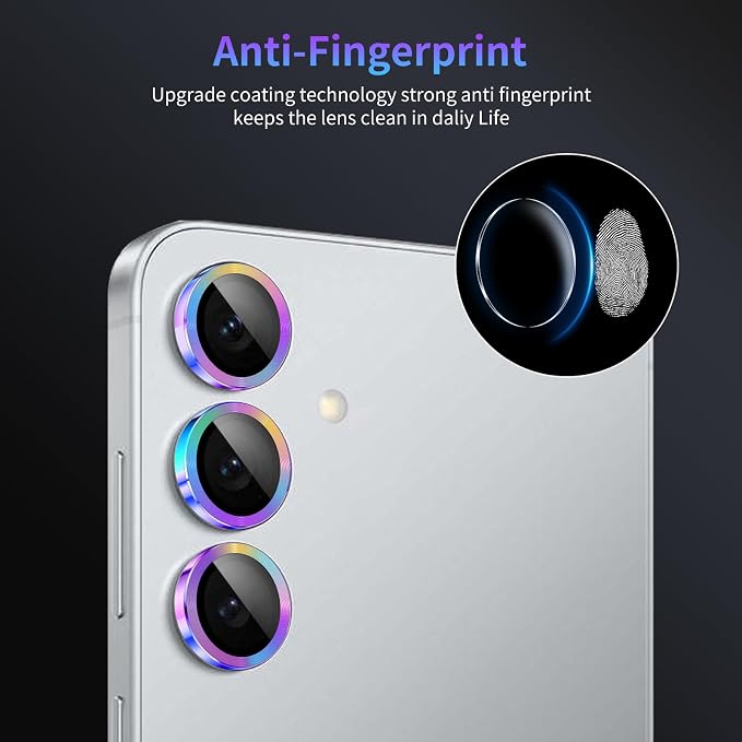 Camera Lens Protector for Samsung Galaxy S25 Plus,1 Pack | Tempered Metal Glass Camera Cover, HD Clear Anti-Scratch Lens Screen Protector Film,Case Friendly,Colorful Titanium - Image 6
