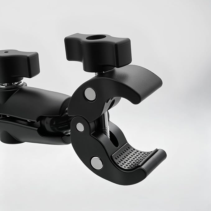 Double Super Clamp Mount Umbrella Holder with 360° Magic Arm, Heavy Duty Camera & Pole Clamp for Photography Light Stand, Monitor Bracket, Chair, Reflector & Crossbar Mount, 8.27“ - Image 3