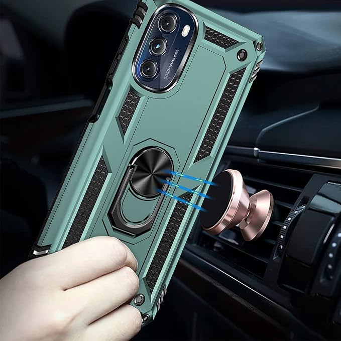 for Moto G 5G 2022 Case, Motorola Moto G 5G Case with HD Screen Protector, [Military Grade 16ft. Drop Tested] Ring Shockproof Protective Phone Case for Motorola G 5G 2022,Dark Green - Image 6