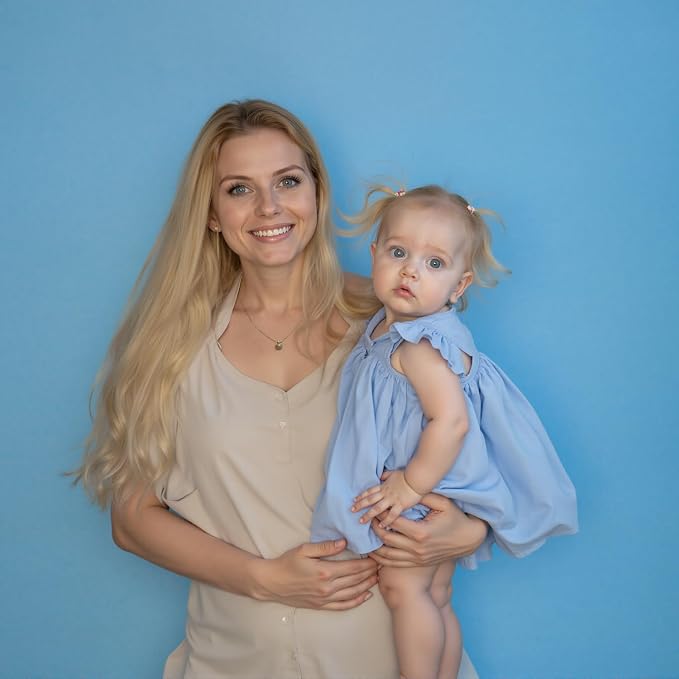 Kate Seamless Paper Backdrop for Photography Solid Blue Backdrop Paper (53''x16.4' Lite Blue) - Image 4