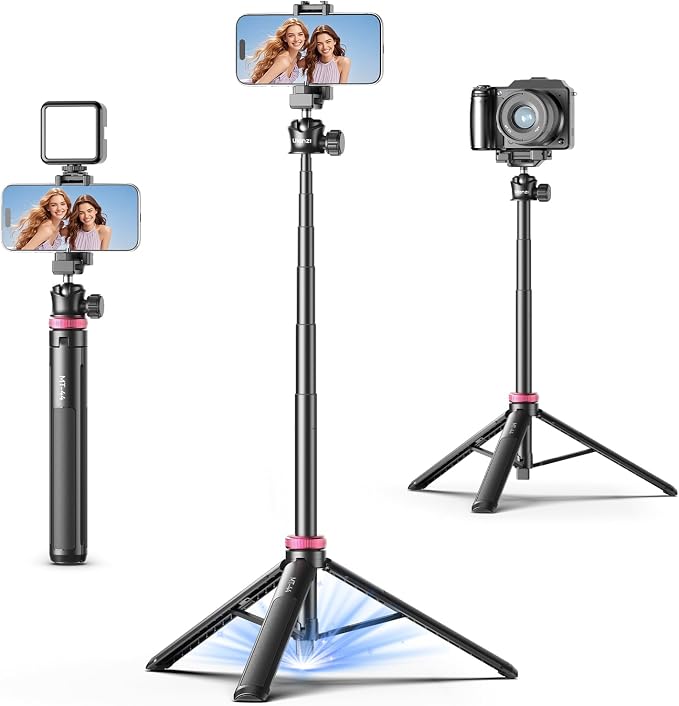 ULANZI MT44 Auto Open Phone Tripod, 59" Extendable Selfie Stick for iPhone | 360° Ball Head, 1s Pop Open , Cold Shoe, Selfie Stick Tripod w 1/4" Screw for Vlog Recording for iPhone 17 Luna Pocket 4 - Image 8