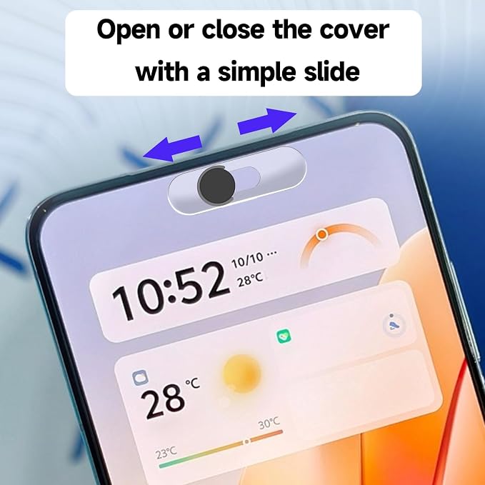 Front Camera Covers Compatible with Galaxy/iPad/Pixel | Smartphone Webcam Cover | Lens Protector,Camera Blocker for Privacy and Safety | 2Pack | Black - Image 7