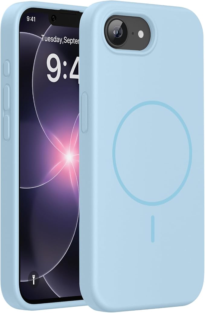 miracase Magnetic for iPhone 17e Case & iPhone 16e Case, [Soft Anti-Scratch Microfiber Lining], Compatible with MagSafe, Silicone Shockproof Protection Phone Case for iPhone 17e/16e, Clove Purple by Miracase