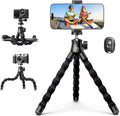 Lamicall Tripod for iPhone with Wireless Remote for iPhone Gopro Camera | Ultra-Stable, Mini Flexible Phone Stand for Recording with 1/4'' Screw, Cold Shoe for Pocket 3/4 fit Travel Content Creation by Lamicall