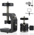 UTEBIT Super Clamp Mount with Mini Ball Head Mount, 30mm | 1/4" Screw Hot Shoe Adapter Camera Clamp for Desk, Bicycle, Gopro Compatible with DJI Action 2/Insta360, Black by UTEBIT