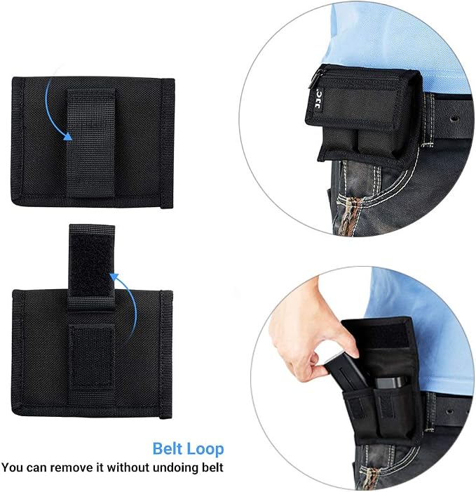 JJC DSLR Battery and Memory Card Holder Pouch (3 Pockets) - Camera SD CF XQD Card Storage Case for AA, LP-E6, LP-E10, LP-E12, LP-E17, EN-EL14, EN-EL15, NP-FW50, NP-F550, NP-FZ100 Batteries - Image 2