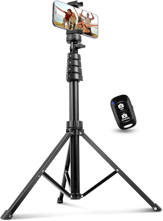 Aureday 62" Phone Tripod Accessory Kits, Camera & Cell Phone Tripod Stand with Wireless Remote and Universal Tripod Head Mount, Perfect for Selfies/Video Recording/Vlogging/Live Streaming by Aureday