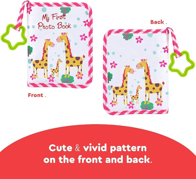 Baby Photo Album, My First Photo Album for Baby & Toddler, Pink | 17 Photo Slots(4×6"), Soft Anti-Scratch Edges, Shatterproof Safety Mirror, Star Hanging Hook, Family Memory Keepsake Book - Image 6