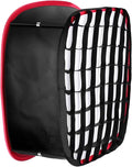 NEEWER Foldable Softbox Light Box with Strap Clip, Grill and Carry Bag | Compatible with NEEWER 480/660/530 LED Light Panels, Opening 9.3 x 8.3 in, Black + Red by Neewer