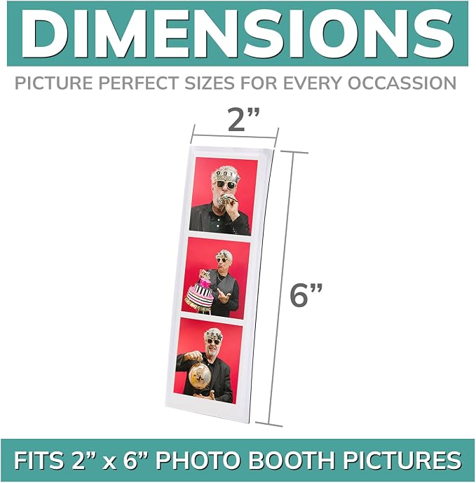 pbf PHOTO BOOTH FRAMES 2x6 Magnetic Picture Frames for Refrigerator | 2 x 6 Clear Magnetic Vinyl Frames for Photo Strips for Fridge (10-Pack) - Image 2