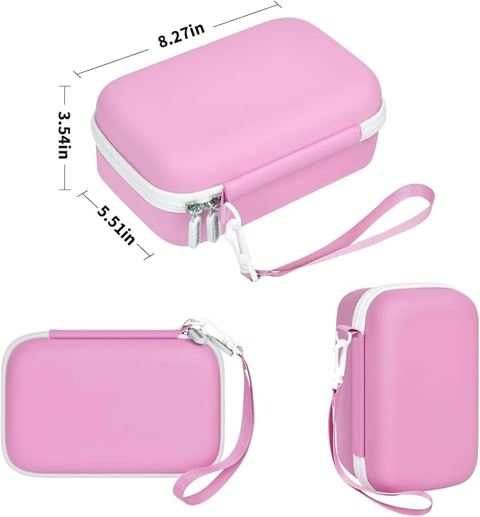 Kids Camera Case for Instant Print and Film Cameras, Pink, Case Only | For Cimizi/ for GREENKINDER/ for Gofunly/ for DUDUDRAGON/ for HiMont Kid Camera,Shockproof Organizer, Large Lower Cover Space - Image 5