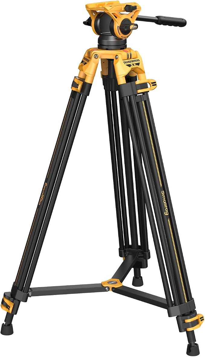 SmallRig AD-01 73" Heavy Duty Video Tripod Max. Payload 8kg | Bumblebee Edition, +90° to -60° Tilt Range by SmallRig