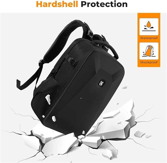 K&F CONCEPT Camera Backpack,Hardshell Photography DSLR Camera Bag | 15-15.6 Inch Laptop Compartment, Waterproof, Hard Shell Camera Case, Compatible with Canon/Nikon/Sony/DJI Mavic Drone, B07 - Image 5