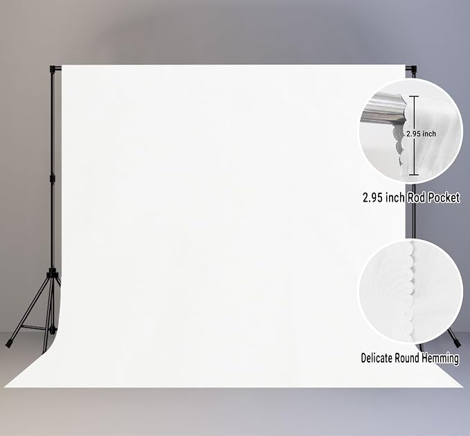 White Photography Backdrop for Photoshoot, Fabric 10x10ft | Polyester Studio Photo Backgrounds, Non Reflective, Easy to Hang, for Portrait Shoot, Product, Party Decor, Video Creation - Image 6