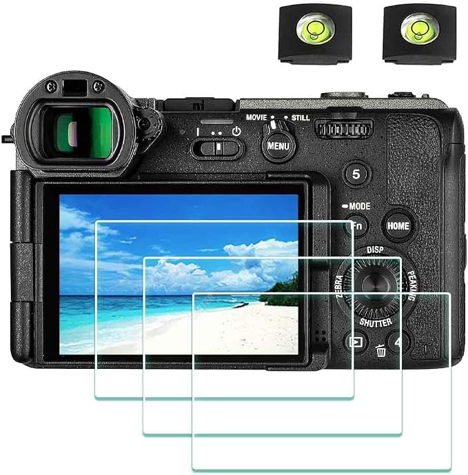 ULBTER Screen Protector for Sony FX2 Camera & Hot Shoe Cover [3+2 Pack] | 9H Hardness Tempered Glass,0.3mm Thickness Anti-Scratch, Anti-Fingerprint, Anti-Bubble by ULBTER